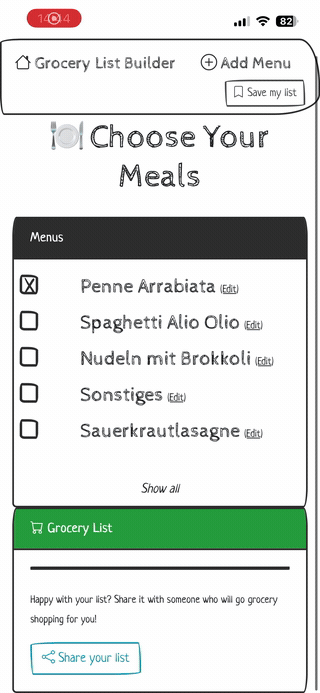 Demo: building and sharing a grocery list